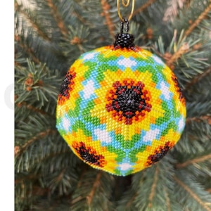 Peyote 3d ball pattern for beading -  Sunflowers