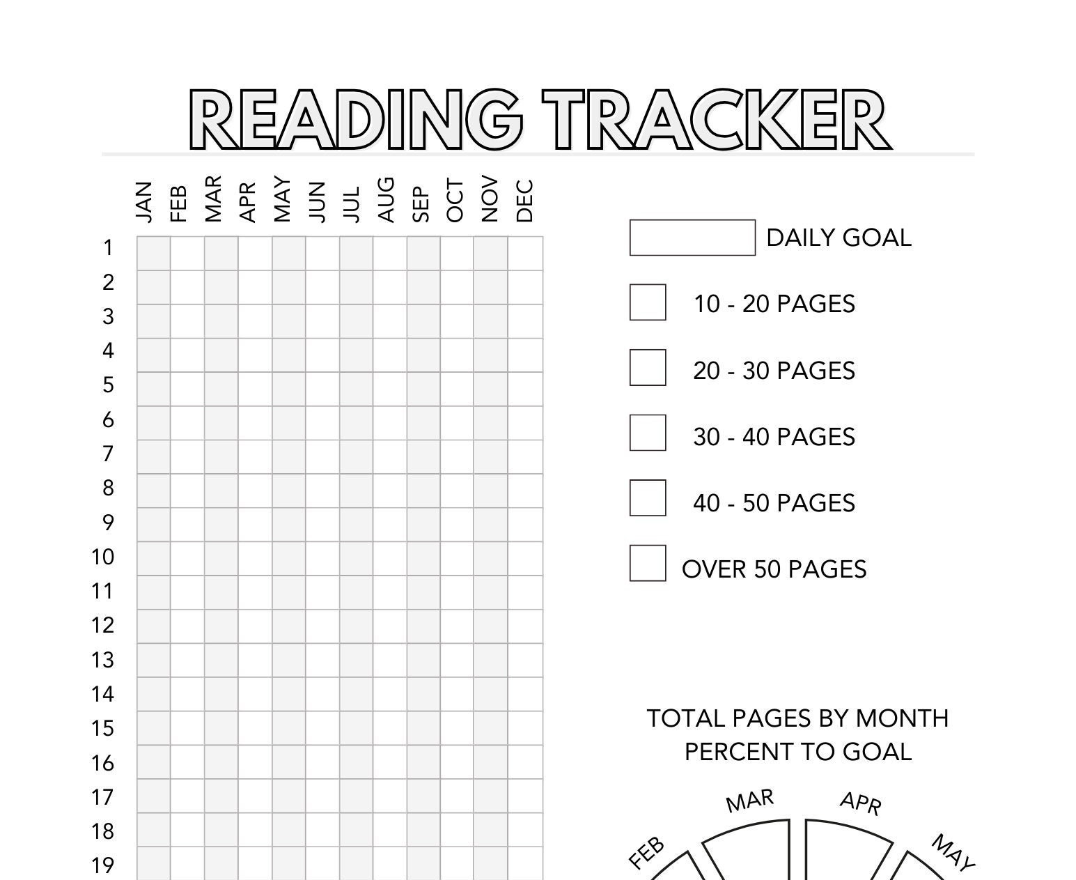 Reading Log Printable + Digital Tracker Letter & A5 Book Journal Habits ...