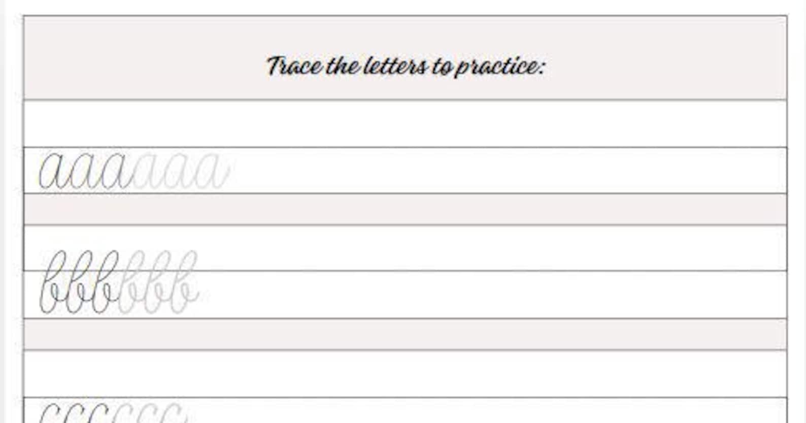 Cursive Writing Templates Printable Digital Download Homeschool Teacher ...