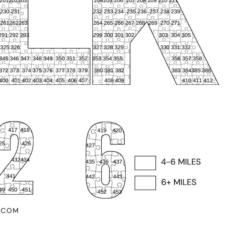 2026 Walk Tracker Puzzle Letter Fitness Journal 385 Mile Walking Yearly ...
