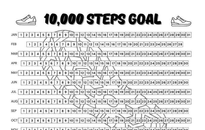Fitness Goals Planner: 10K Step Tracker and Running Log, Year in Pixels ...