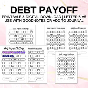 Plantilla de seguimiento de pago de deudas Planificador de presupuesto imprimible o digital Planificador de pago de deudas sin deudas Método de bola de nieve o avalancha Proceso divertido y alentador