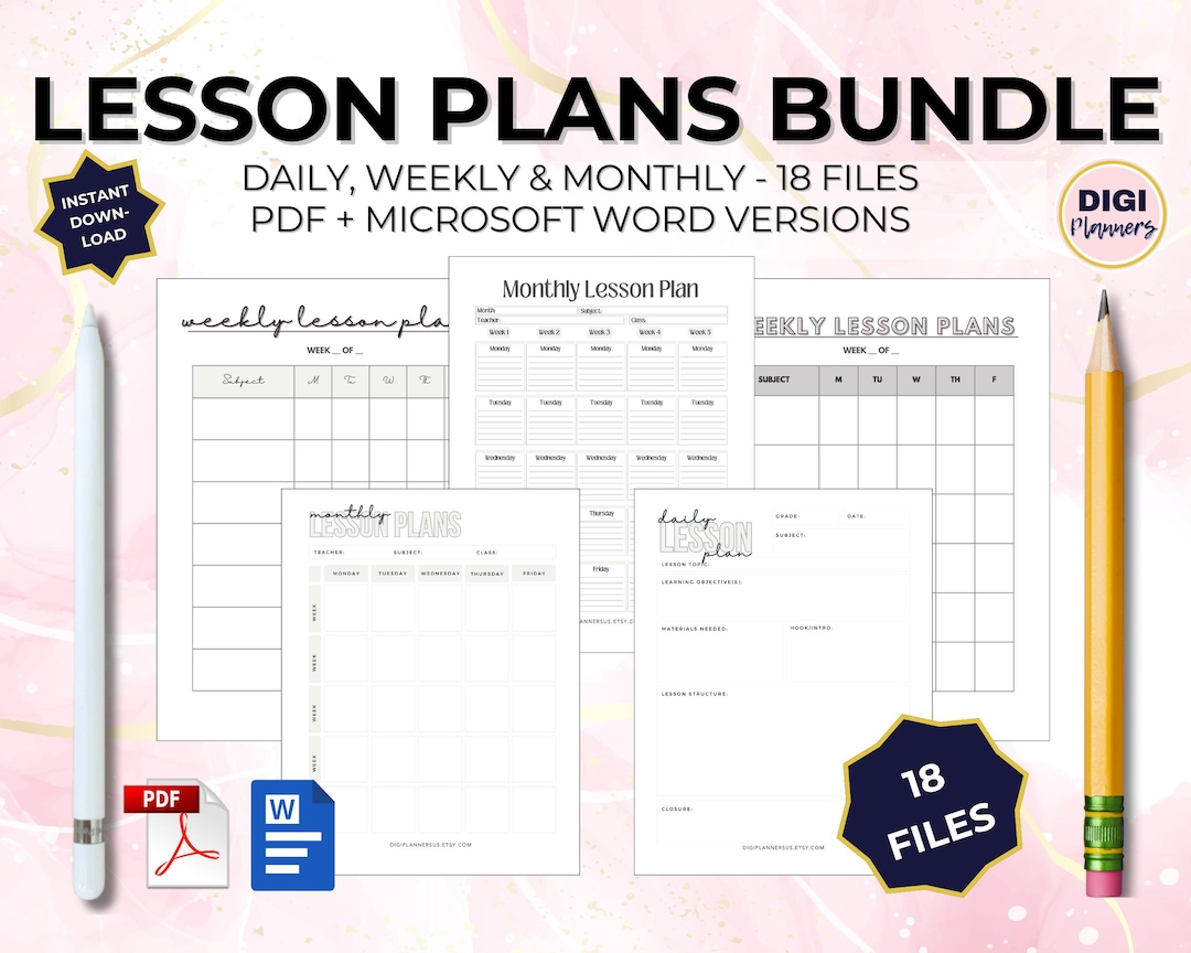 Lesson Plan Bundle Templates Preschool Curriculum Planner Printable ...