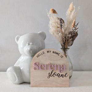Arch Baby Name Plaque / Customized Name Card / Personalized Birth Announcement