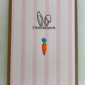 Karte zu Ostern   Motiv: Möhre  / Postkarte A6 / Einladung zum Osterbrunch