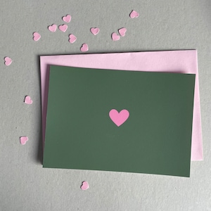 Liebesgruß Karte  Motiv: Herz rosa   Postkarte A6 Valentinstagskarte, Muttertag, Jahrestag personalisierbar