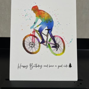 Geburtstagskarte Motiv: Mountainbike aquarell  Postkarte A6 „Have a good ride“ individualisierbar