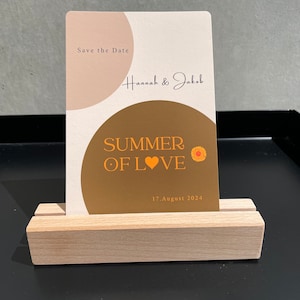 Einladungskarte Hochzeit  personalisierbar  Save the Date  Motiv: „Summer of Love“
