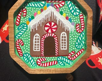 Sottobicchieri natalizi dipinti a mano: sottobicchieri natalizi in legno, set da 6