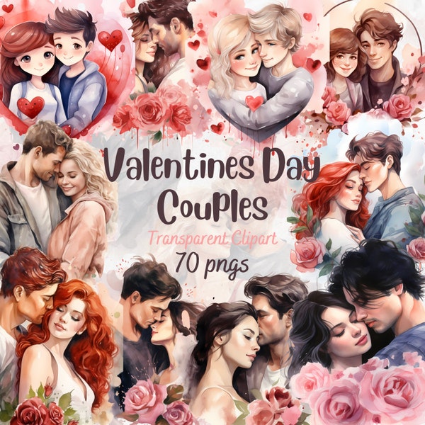 70 PNG Saint-Valentin Couples Clipart couple romantique Clipart Saint-Valentin Couple amour Couple carte de la Saint-Valentin Téléchargement instantané Usage commercial