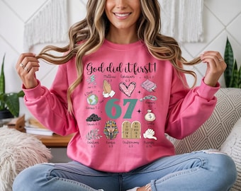God Did It First Png, Christian 6 7 Png Six Seven Png 67 Christian Png Meme Shirt Design