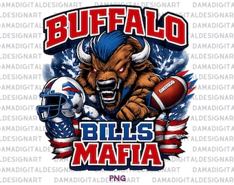 Buffalo Bills-maffia, png PNGEgg | Agressief buffelmascotte-sublimatieontwerp | Shirtbestand voetbalwedstrijddag | Digitale download NFL-fan
