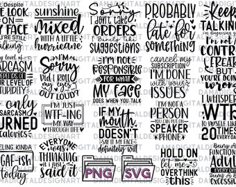 Sarcastic svg, Sarcasm Svg Bundle, Sarcastic Bundle Svg, Funny Svg Bundle, Funny quotes Svg Bundle, Sarcastic Sayings Svg Bundle,Sarcasm Svg