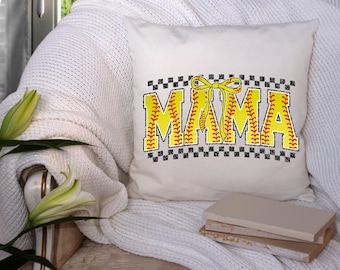 Softball Mama PNG, Softball Mom Sublimation, Yellow Softball Print, Digital Download, Sports Mom Clipart, Baseball Mom Design