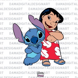 Stitch Splash en aquarel Digitaal ontwerp PNG-bestand voor sublimatie - Hoge resolutie - Directe digitale png-download, T-shirtontwerpen