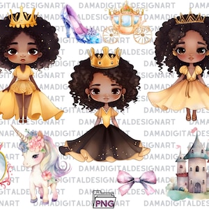Watercolor Princess Png Bundle, Watercolor Princess Clipart, Princess Png, Princess Watercolor, Instant Download