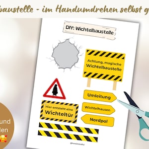 Gnome construction site | Gnome | Gnome door | Gnome construction site | Christmas | Children | PDF to cut out | Last minute Gnome | Construction plan