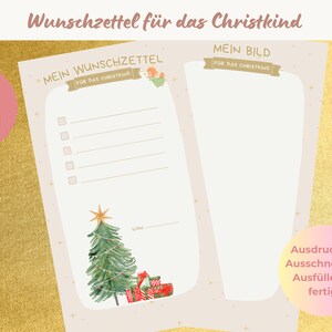 Wunschzettel-Vorlagen für Kinder, Wunschzettel Weihnachten, Wunschzettel Christkind, Wünscheliste, Wunschliste