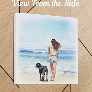Black Lab Beach Canvas Art: Coastal Home Decor