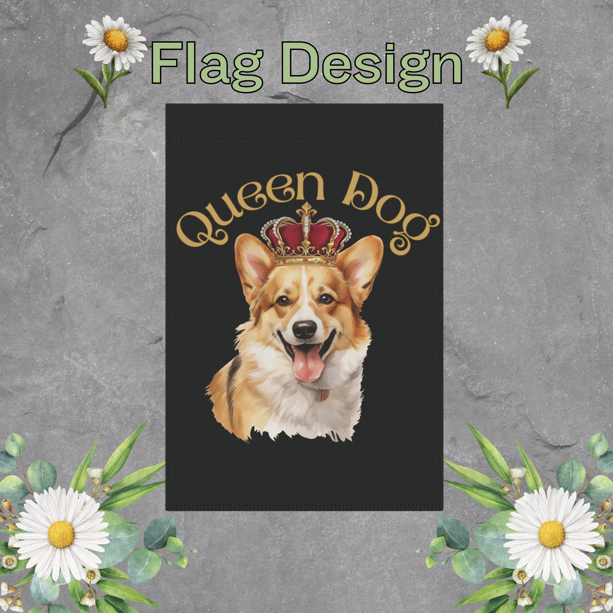 Corgi Garden Flag, Queen Dog Garden Flag