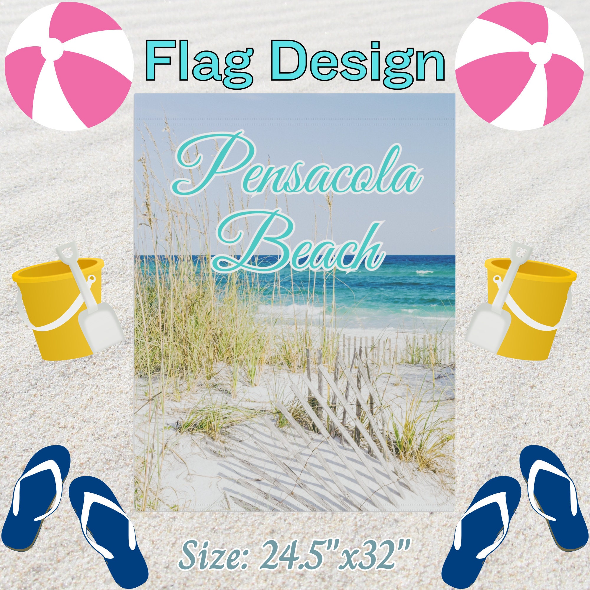 Pensacola Beach Full Size Flag for Home, Gulf of Mexico, Emerald Coast