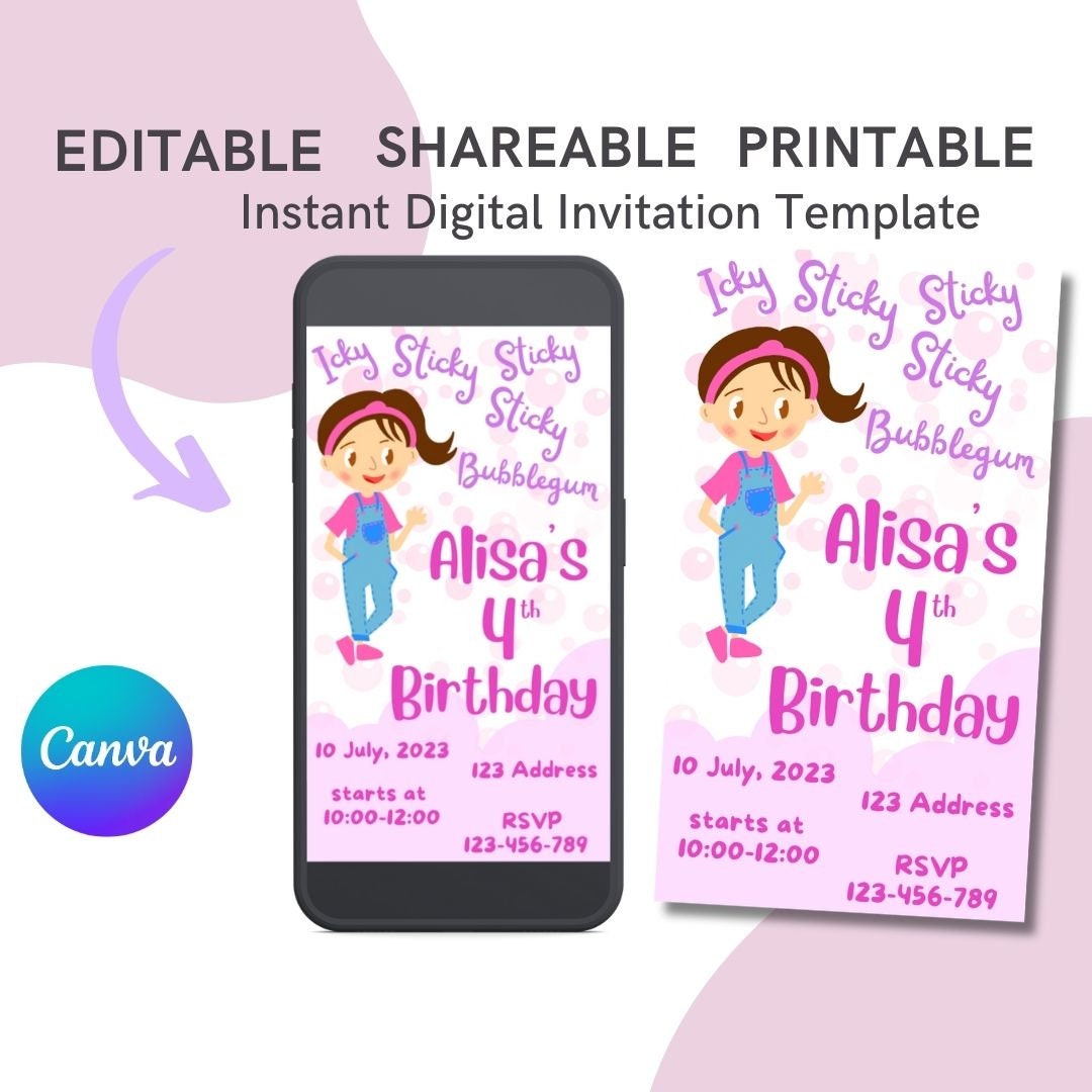 Miss Rachel Invitation, Printable Invitation, Digital Template, Custom ...