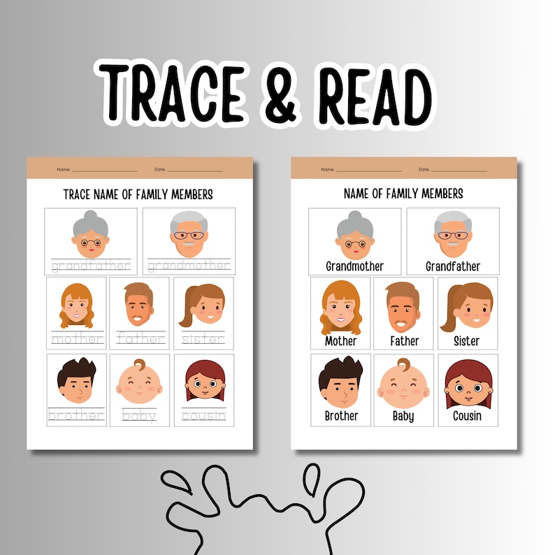 Family Tree Worksheets: Preschool & Kindergarten Activity (PDF) - Etsy