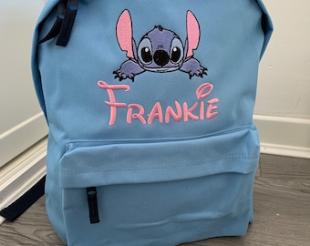 Stitch Personalised backpack bag rucksack backpack school nursery dance gym utility sports gymnastics flight holiday bag embroidered gift