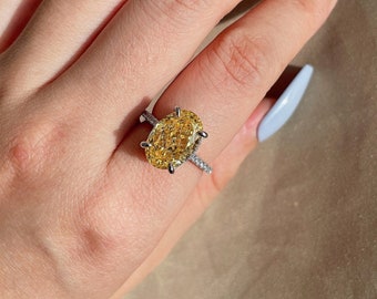 Ring Sterling Silver 925 with Yellow Zircon