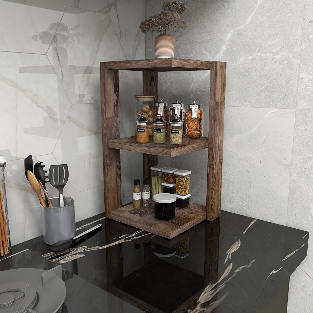 Wooden Kitchen Countertop Shelfkitchen Shelf for Etsy