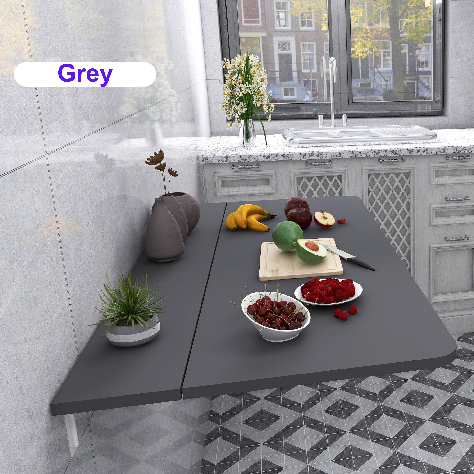 Wall Mount Folding Kitchen Table Small Space Foldable Table Etsy UK