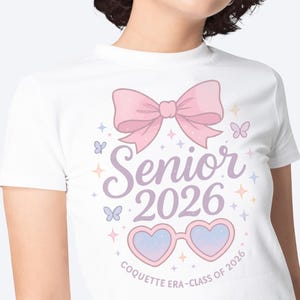 Preppy Senior 2026 Floral PNG: Graduation Shirt Design (Digital Download)