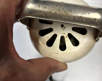 White with handle electric beater motor with 5&quot; flat lid. Has cord. Works. *Cord cover cracked