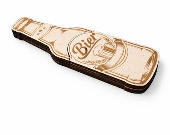 Beer bottle money gift packaging SVG laser cut file birthday celebration multilayer 3 mm