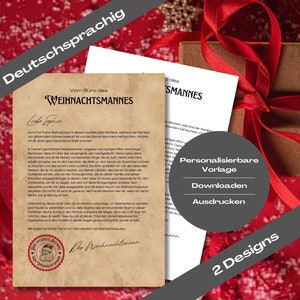 Eres valiosa Carta de Papá Noel, VERSIÓN ALEMANA, Carta de Papá Noel, Carta imprimible desde el Polo Norte, personalizable