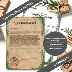 Eres valiosa Carta de Papá Noel, VERSIÓN ALEMANA, Carta de Papá Noel, Carta imprimible desde el Polo Norte, personalizable