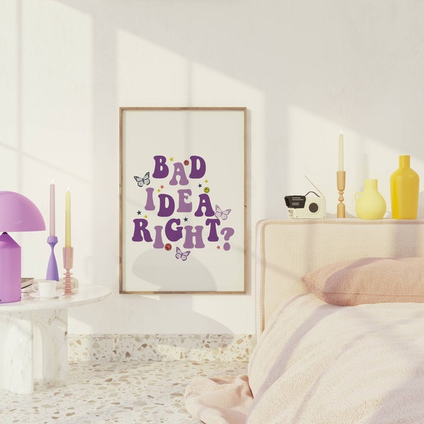 Olivia Rodrigo wall art for tween girl's bedroom | Olivia Rodrigo y2k poster | Bad idea right merch | Gift for Olivia Rodrigo fan
