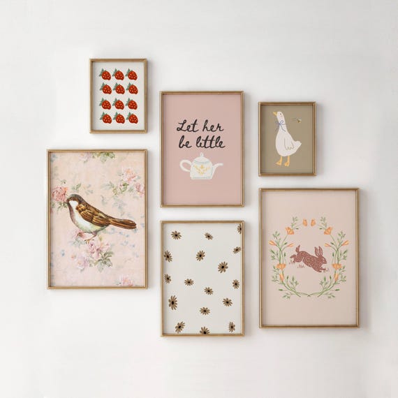 Cottagecore Nursery Prints: Boho Animal Wall Art Set (Digital Download)