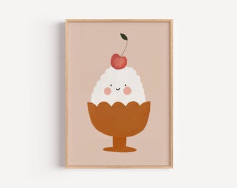 Ice Cream Nursery Print, Modern Boy Room Decor (Digital Download)