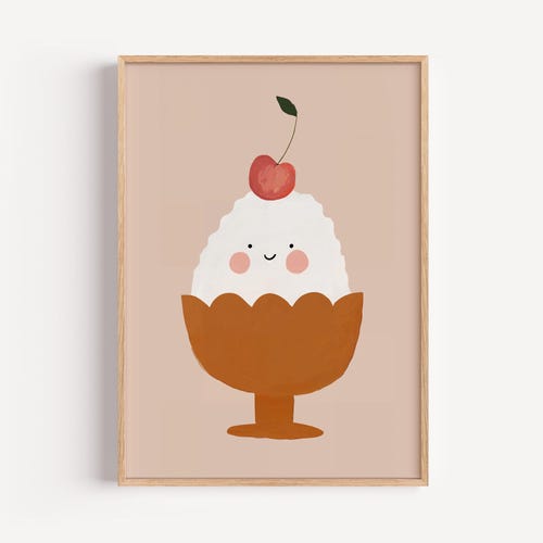 Grafika do pokoju dziecięcego z lodami, nowoczesna dekoracja pokoju chłopca (do pobrania w wersji cyfrowej)