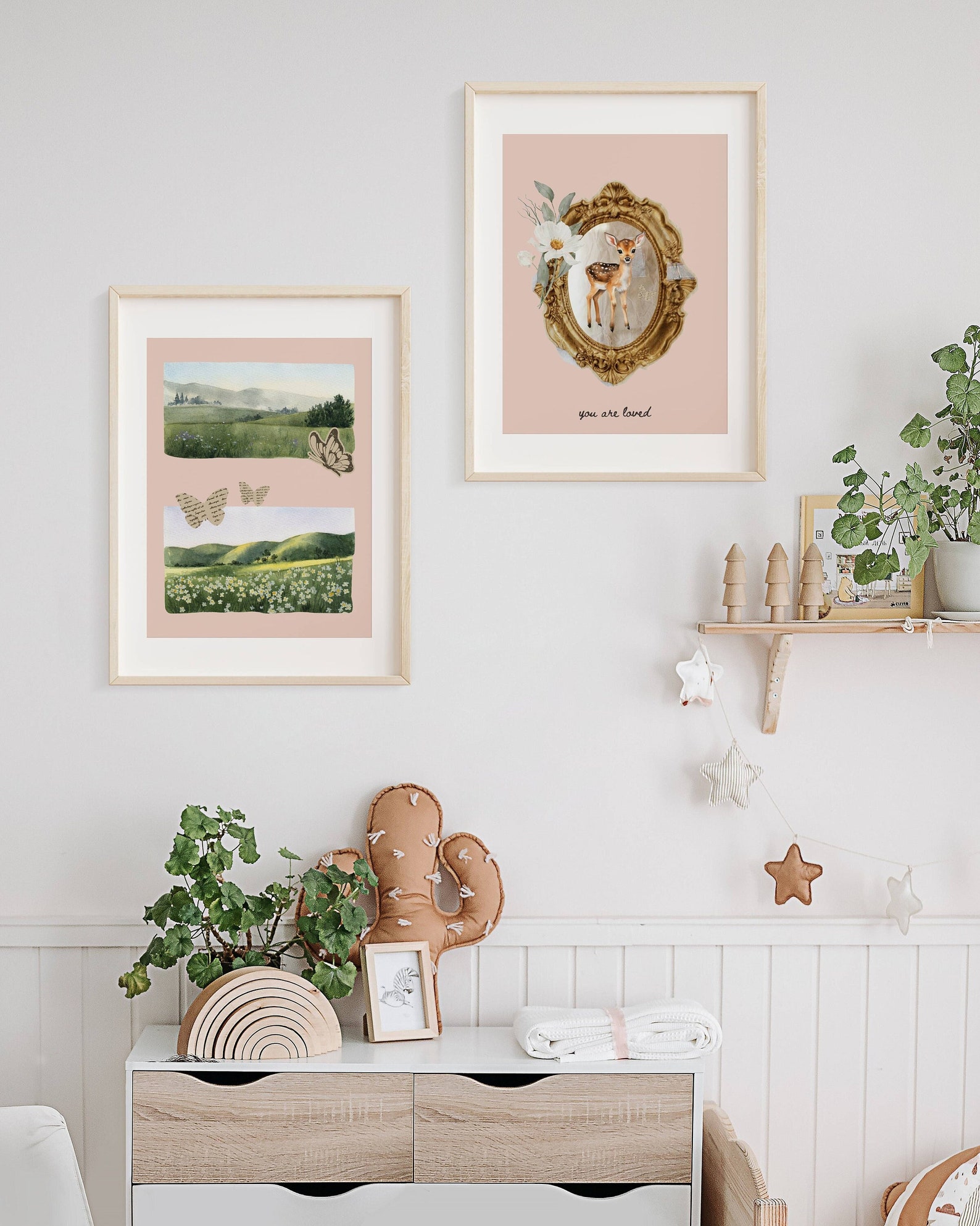 Set of 2 Cottagecore Wall Art Prints Grandmillennial Watercolor ...
