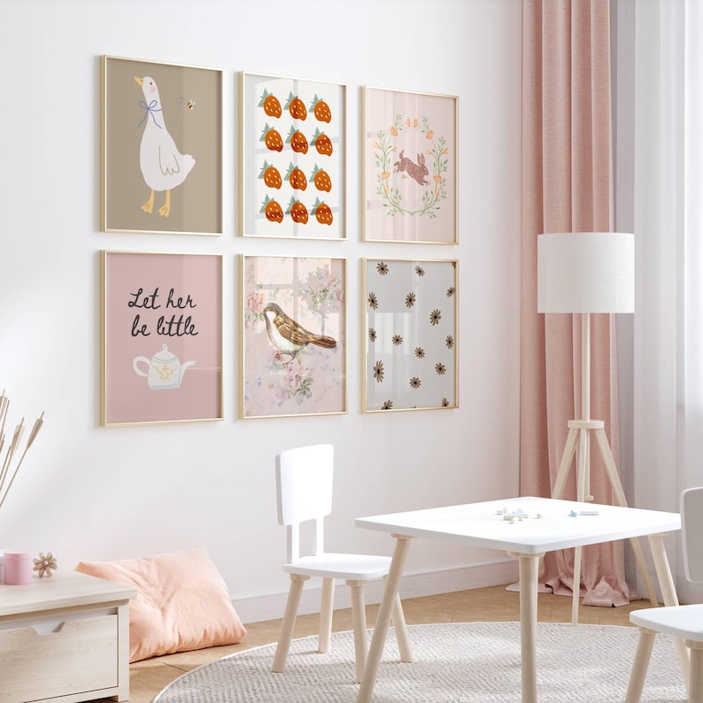 Cottagecore Nursery Prints: Boho Animal Wall Art Set (Digital Download) image 9