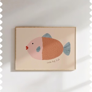 Whimsical Ocean Fish Print, Eclectic Girls Room Wall Art, Beach Nursery, Colorful Fish Poster, Boho Kids Wall Art, Ocean Nursery Decor