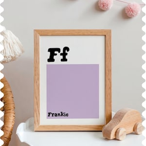 Custom Alphabet Wall Art for Kids, Custom Color Nursery Wall Decor, Initial & Name Art for Kids, Hand Drawn Letter Poster for Girls Room