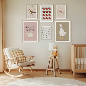 Cottagecore Nursery Prints: Boho Animal Wall Art Set (Digital Download) image 5