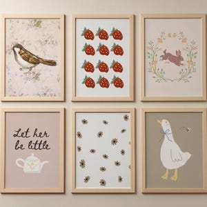 Cottagecore Nursery Prints: Boho Animal Wall Art Set (Digital Download) image 11