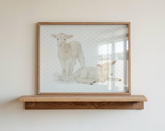 Vintage Lamb Print, Farm Nursery, Neutral Baby Room Decor, Sheep Artwork, Cottagecore Nursery Art, Digital Download