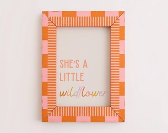 Wildflower Girl Nursery Print: Boho Floral Typography (Digital Download)