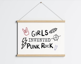 Girls Invented Punk Rock Print, Teen Room Decor (Digital Download)