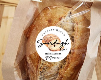Etiquetas para pan de masa madre: pegatinas redondas personalizadas para bolsas de pan casero